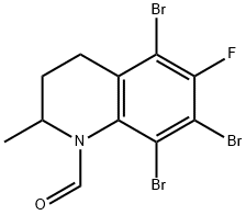 1(2H)-Quinolinecarboxaldehyde, 5,7,8-tribromo-6-fluoro-3,4-dihydro-2-methyl- Struktur