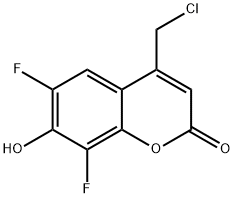 2H-1-Benzopyran-2-one, 4-(chloromethyl)-6,8-difluoro-7-hydroxy- Struktur