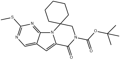 Spiro[cyclohexane-1,9'(6'H)-pyrazino[1',2':1,5]pyrrolo[2,3-d]pyrimidine]-7'(8'H)-carboxylic acid, 2'-(methylthio)-6'-oxo-, 1,1-dimethylethyl ester|三面体杂质10