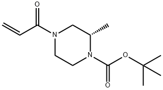 1-Piperazinecarboxylic acid, 2-methyl-4-(1-oxo-2-propen-1-yl)-, 1,1-dimethylethyl ester, (2S)- Struktur