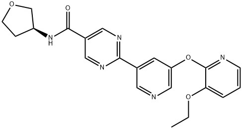 5-Pyrimidinecarboxamide, 2-[5-[(3-ethoxy-2-pyridinyl)oxy]-3-pyridinyl]-N-[(3S)-tetrahydro-3-furanyl]-|(S) -2-(5-((3-乙氧基吡啶-2-基]氧基]吡啶-3-基)-N-(四氢呋喃-3-基)嘧啶-5-甲酰胺