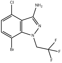 7-bromo-4-chloro-1-(2,2,2-trifluoroethyl)-1H-indazol-3-amine Structure