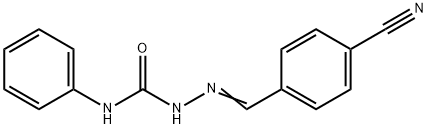 4-[2-(anilinocarbonyl)carbonohydrazonoyl]benzonitrile 化学構造式