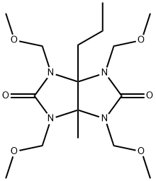 1,3,4,6-テトラキス(メトキシメチル)-3a-メチル-6a-プロピル-オクタヒドロ-[1,3]ジアゾロ[4,5-d]イミダゾール-2,5-ジオン 化学構造式