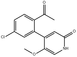 2(1H)-Pyridinone, 4-(2-acetyl-5-chlorophenyl)-5-methoxy- Struktur