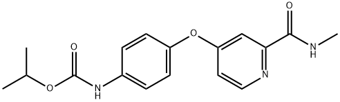 Sorafenib impurity 14/Isopropyl (4-((2-(methylcarbamoyl)pyridin-4-yl)oxy)phenyl)carbamate Struktur