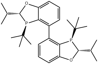 (2R,2'S,3R,3'R)-3,3'-di-tert-butyl-2,2'-diisopropyl-2,2',3,3'-tetrahydro-4,4'-bibenzo[d][1,3]oxaphosphole 化学構造式