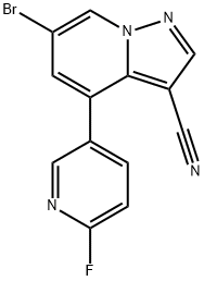 6-Bromo-4-(6-fluoro-3-pyridinyl)-pyrazolo[1,5-a]pyridine-3-carbonitrile|6-溴-4-(6-氟-3-吡啶)-吡唑并[1,5-A]吡啶-3-甲腈