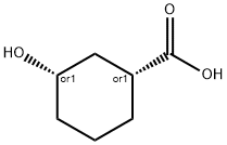 rel-(1R,3S)-3-Hydroxycyclohexanecarboxylic acid 化学構造式