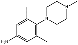 Benzenamine, 3,5-dimethyl-4-(4-methyl-1-piperazinyl)- Structure