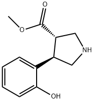 3-Pyrrolidinecarboxylic acid, 4-(2-hydroxyphenyl)-, methyl ester, (3S,4R)- Structure