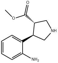 3-Pyrrolidinecarboxylic acid, 4-(2-aminophenyl)-, methyl ester, (3S,4R)- Structure