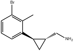 rac-1-[(1R,2R)-2-(3-bromo-2-methylphenyl)cyclopr
opyl]methanamine hydrochloride Structure