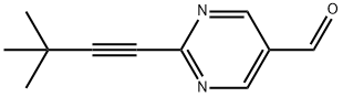 5-Pyrimidinecarboxaldehyde, 2-(3,3-dimethyl-1-butyn-1-yl)- Structure