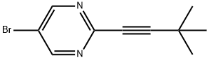 Pyrimidine, 5-bromo-2-(3,3-dimethyl-1-butyn-1-yl)- 化学構造式