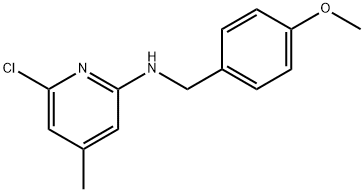 6-氯-N-[(4-甲氧苯基)甲基]-4-甲基吡啶-2-胺 结构式