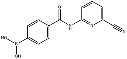 4-(6-Cyanopyridin-2-ylcarbamoyl)phenylboronic acid 化学構造式