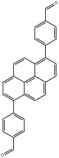 4,4'-(1,6-pyrenediyl)bis-Benzaldehyde Structure