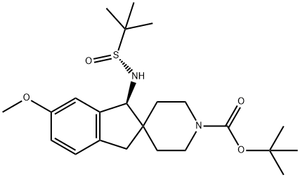 (S)-1'-BOC-1-[[(R)-(叔丁基)亚磺酰基]氨基]-6-甲氧基-1,3-二氢螺[茚-2,4'-哌啶,2245085-54-3,结构式