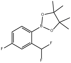 2-(2-(二氟甲基)-4-氟苯基)-4,4,5,5-四甲基-1,3,2-二氧苯甲醛, 2246993-38-2, 结构式