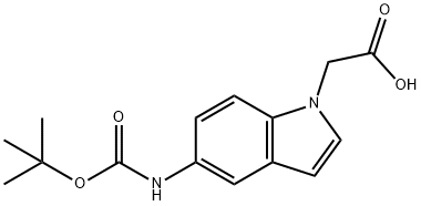 2-(5-{[((叔丁氧基)羰基]氨基} -1H-吲哚-1-基)乙酸 结构式