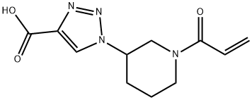 1-[1-(prop-2-enoyl)piperidin-3-yl]-1H-1,2,3-triazole4-carboxylic acid Struktur