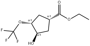 ethyl (1R,3R,4R)-3-hydroxy-4-(trifluoromethoxy)cyclopentane-1-carboxylate 结构式