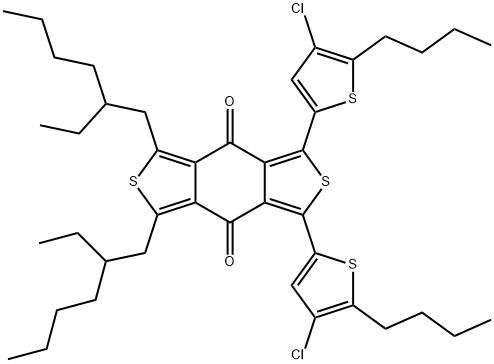 1,3-bis(5-bromo-4-chlorothiophen-2-yl)-5,7-bis(2-ethylhexyl)benzo[1,2-c:4,5-c']dithiophene-4,8-dione Structure