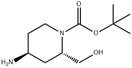 1-Piperidinecarboxylic acid, 4-amino-2-(hydroxymethyl)-, 1,1-dimethylethyl ester Struktur