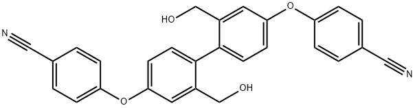 Benzonitrile, 4,4'-[[2,2'-bis(hydroxymethyl)[1,1'-biphenyl]-4,4'-diyl]bis(oxy)]bis- 化学構造式