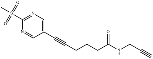 6-(2-(甲基磺酰基)嘧啶-5-基)-N-(丙-2-炔-1-基)己-5-炔酰胺, 2288710-39-2, 结构式