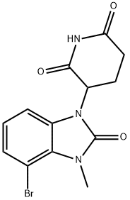 3-(4-Bromo-3-methyl-2-oxo-2,3-dihydro-1h-benzo[d]imidazol-1-yl)piperidine-2,6-dione 化学構造式