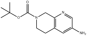 3-氨基-5,6-二氢-1,7-萘啶-7(8H)-羧酸叔丁酯 结构式