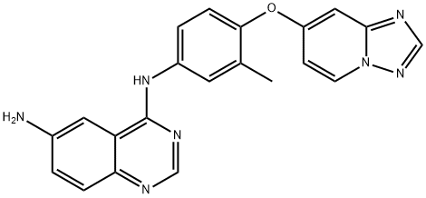 4,6-Quinazolinediamine, N4-[3-methyl-4-([1,2,4]triazolo[1,5-a]pyridin-7-yloxy)phenyl]- Structure