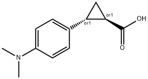 Cyclopropanecarboxylic acid, 2-[4-(dimethylamino)phenyl]-, (1R,2R)-rel- 化学構造式