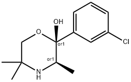 rel-(2R,3R)-2-(3-Chlorophenyl)-3,5,5-trimethylmorpholin-2-ol Struktur
