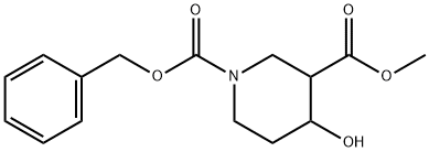 1-CBZ-4-羟基哌啶-3-甲酸甲酯 结构式