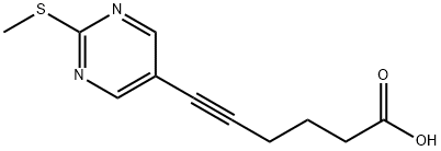 6-(2-(甲硫基)嘧啶-5-基)己-5-炔酸, 2356229-56-4, 结构式