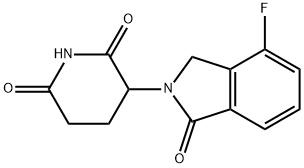 2,6-Piperidinedione, 3-(4-fluoro-1,3-dihydro-1-oxo-2H-isoindol-2-yl)- 化学構造式