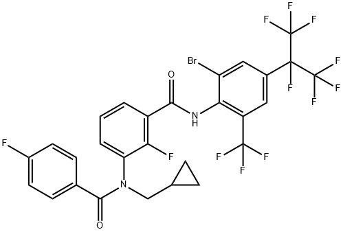 Benzamide, N-[3-[[[2-bromo-4-[1,2,2,2-tetrafluoro-1-(trifluoromethyl)ethyl]-6-(trifluoromethyl)phenyl]amino]carbonyl]-2-fluorophenyl]-N-(cyclopropylmethyl)-4-fluoro- Structure