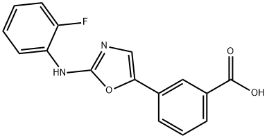 3-(2-((2-氟苯基)氨基)恶唑-5-基)苯甲酸, 2375281-44-8, 结构式