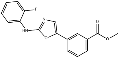 Benzoic acid, 3-[2-[(2-fluorophenyl)amino]-5-oxazolyl]-, methyl ester Struktur