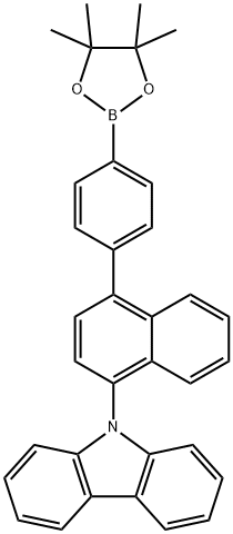 9-(4-(4-(4,4,5,5-tetramethyl-1,3,2-dioxaborolan-2-yl)phenyl)naphthalen-1-yl)-9H-carbazole Structure