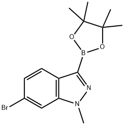 1H-Indazole, 6-bromo-1-methyl-3-(4,4,5,5-tetramethyl-1,3,2-dioxaborolan-2-yl)- Struktur