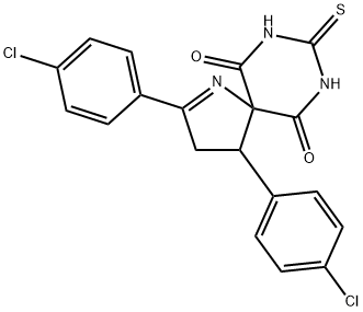 1,7,9-Triazaspiro[4.5]dec-1-ene-6,10-dione, 2,4-bis(4-chlorophenyl)-8-thioxo- Structure
