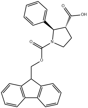 1,3-Pyrrolidinedicarboxylic acid, 2-phenyl-, 1-(9H-fluoren-9-ylmethyl) ester, (2R,3R)- Structure