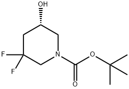 1-Piperidinecarboxylic acid, 3,3-difluoro-5-hydroxy-, 1,1-dimethylethyl ester, (5S)- 化学構造式