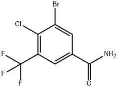 3-Bromo-4-chloro-5-
(trifluoromethyl)benzamide Structure