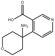 3-Pyridinecarboxylic acid, 4-(4-aminotetrahydro-2H-pyran-4-yl) Structure