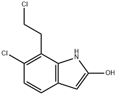 1H-Indol-2-ol, 6-chloro-7-(2-chloroethyl)- 化学構造式